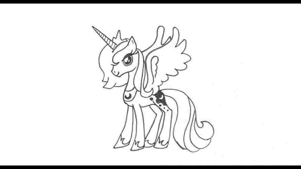 1011x569 how my little pony drawing to draw princess luna from my - Princess Luna Drawing