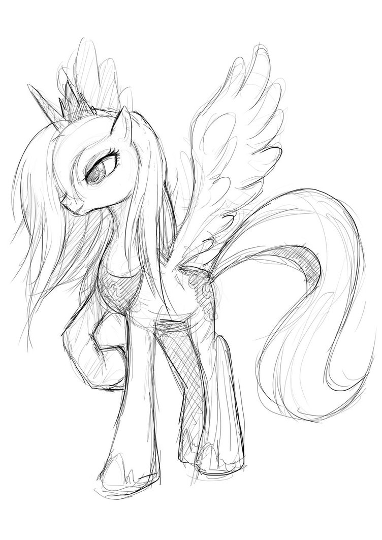 752x1063 luna drawing princess for free download - Princess Luna Drawing