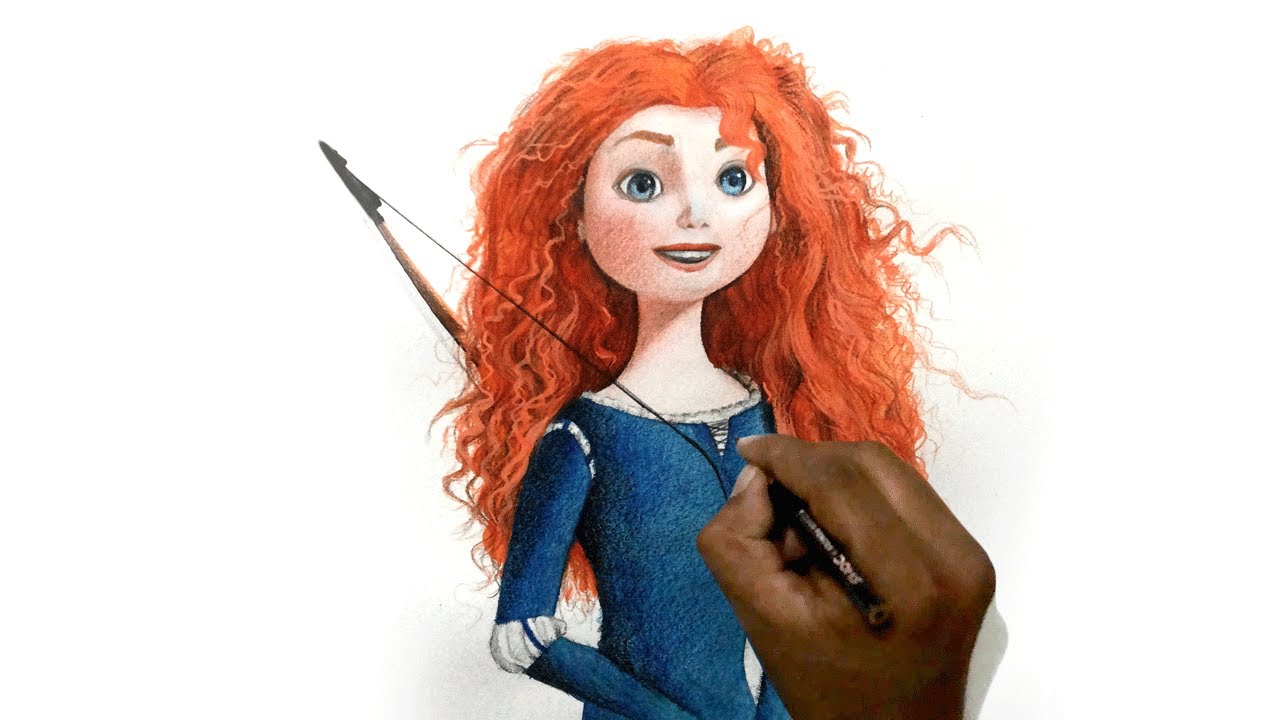 1280x720 how to draw cartoon cute princess merida from brave - Princess Merida Drawing