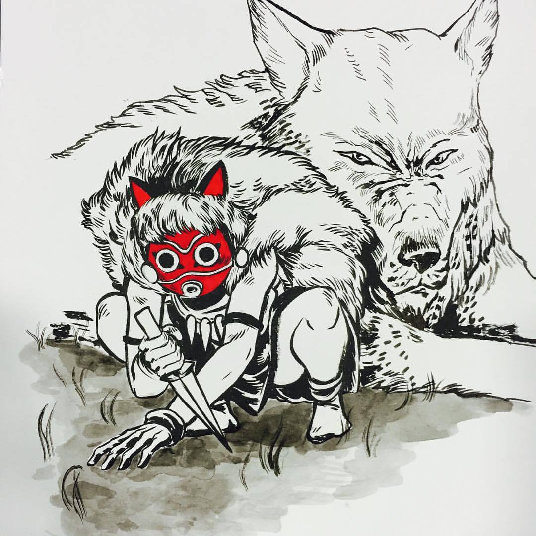 Princess Mononoke Drawing at PaintingValley.com | Explore collection of