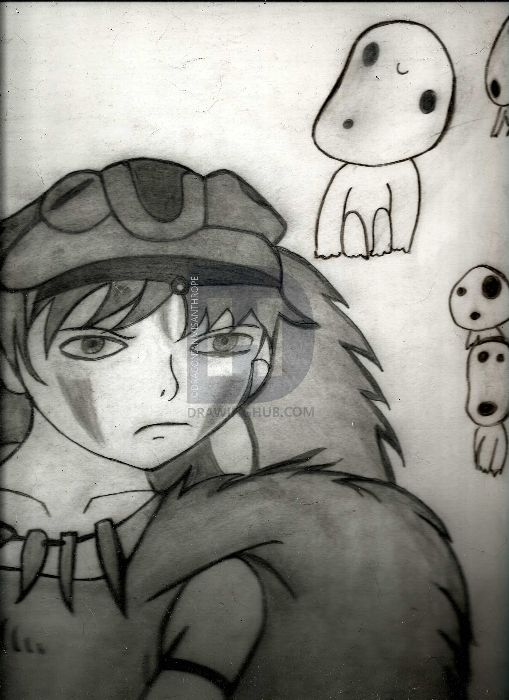 1700x2338 princess mononoke drawing - Princess Mononoke Drawing