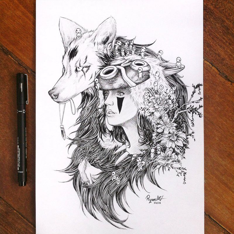 800x800 voskresnyj vinegret sto tridtcat chetvertyj vypusk movie - Princess Mononoke Drawing