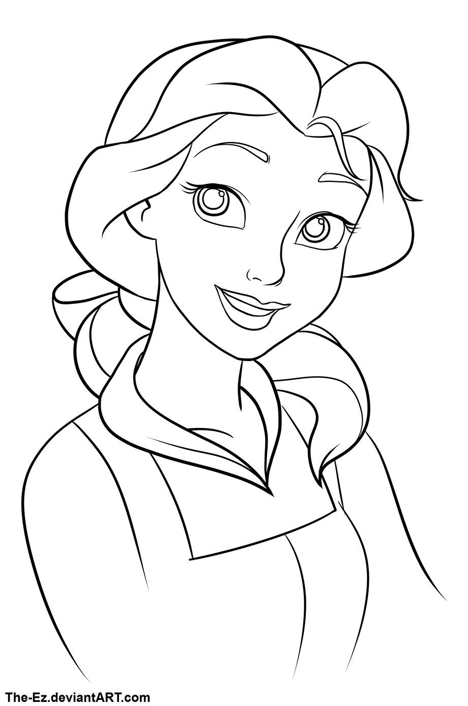 920x1386 Belle Outline - Princess Outline Drawing