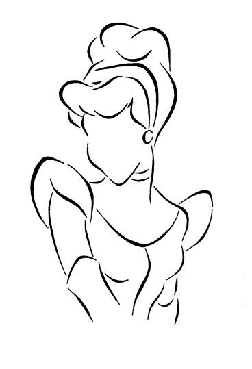368x539 disney princess embroidery outline, cinderella embroidery - Princess Outline Drawing
