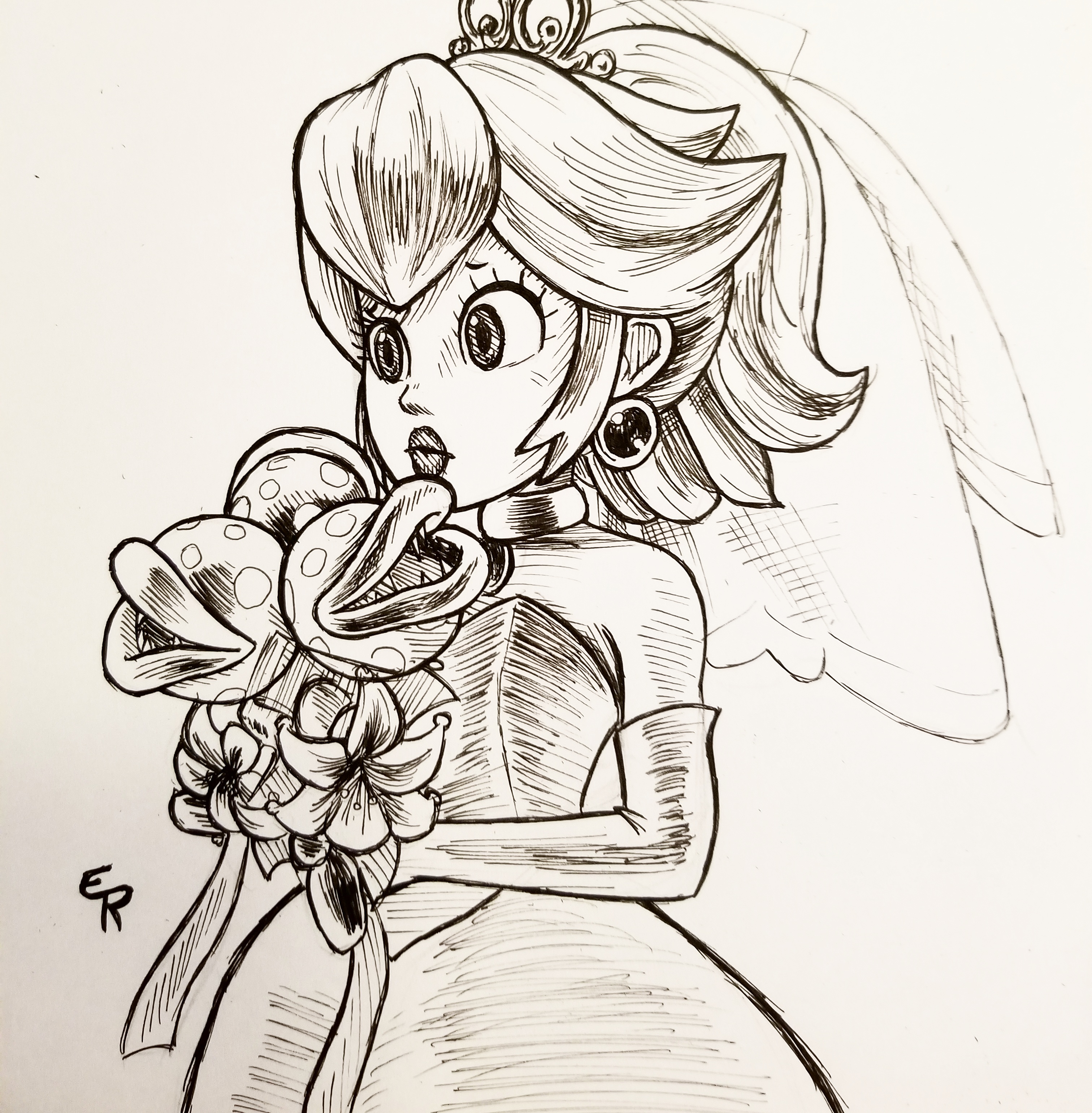 Princess Peach Drawing At Paintingvalley Com Explore Collection