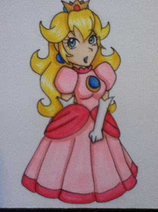 320x427 my old princess peach drawing looked like crap so i attempted - Princess Peach Drawing