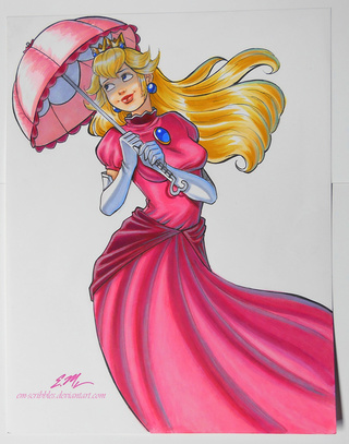 320x407 here's a photo of the princess peach drawing for comparison - Princess Peach Drawing