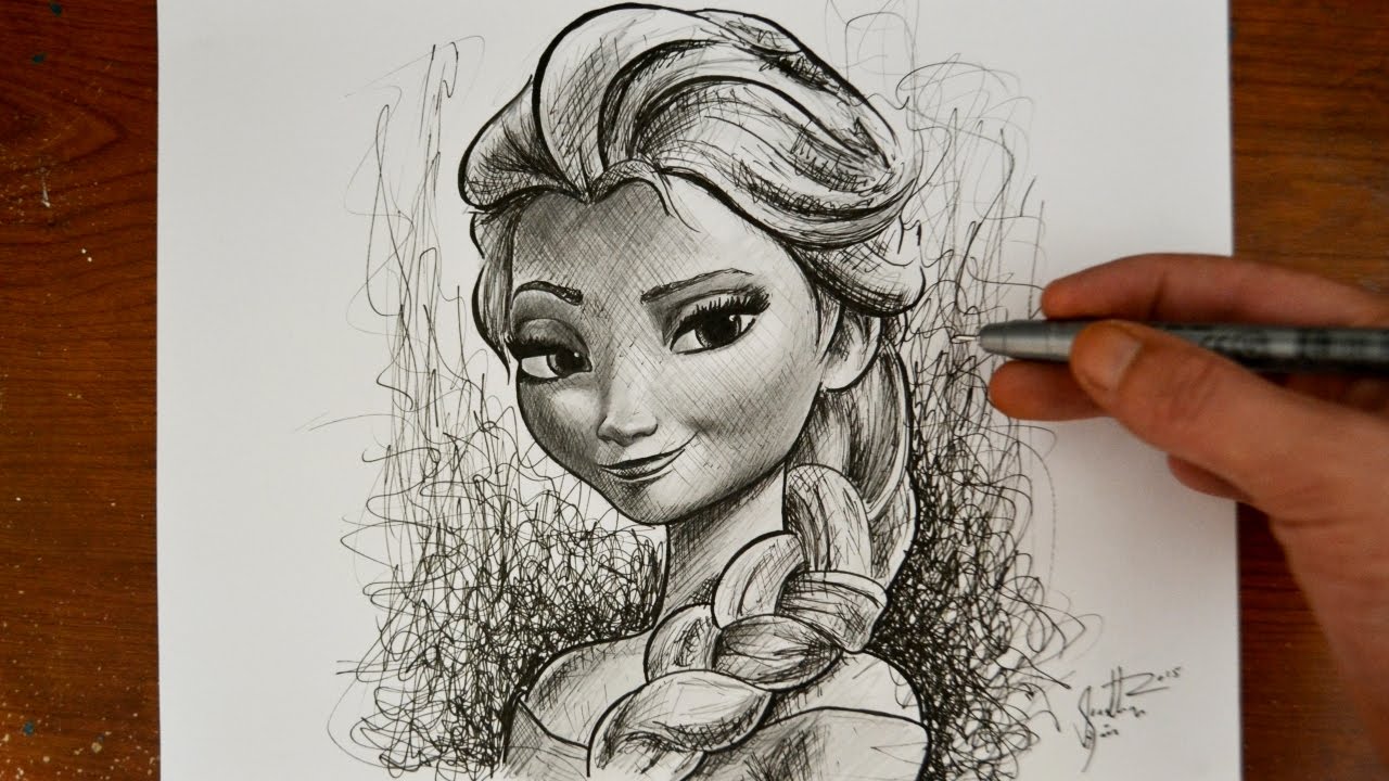 1280x720 Drawing Elsa From Frozen - Princess Pencil Drawing