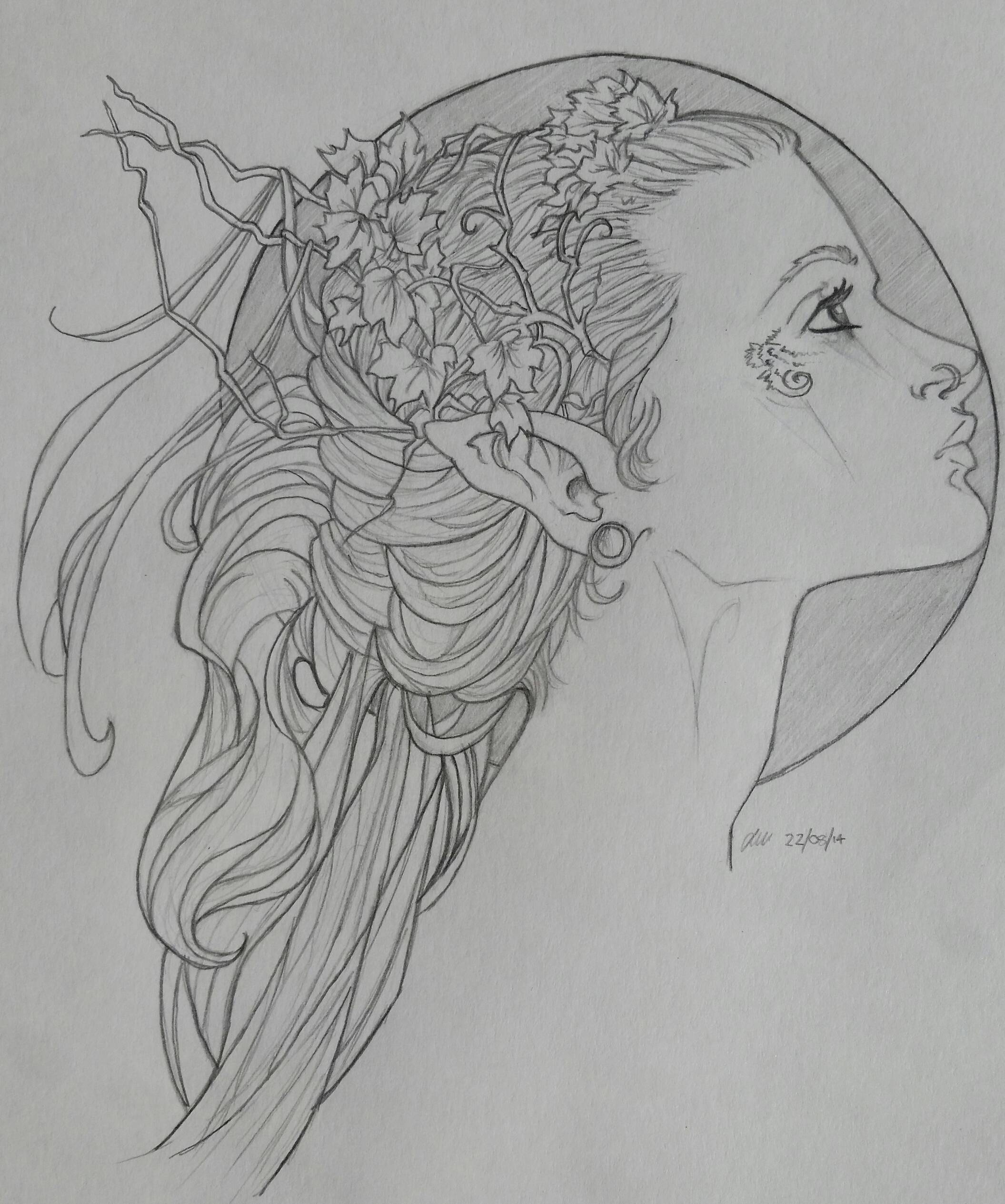 2111x2530 Elvish Princess Pencil Drawing, Any Critique Would Be Welcome - Princess Pencil Drawing