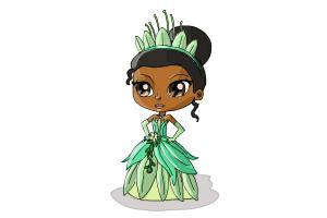 300x200 how to draw chibi tiana - Princess Tiana Drawing