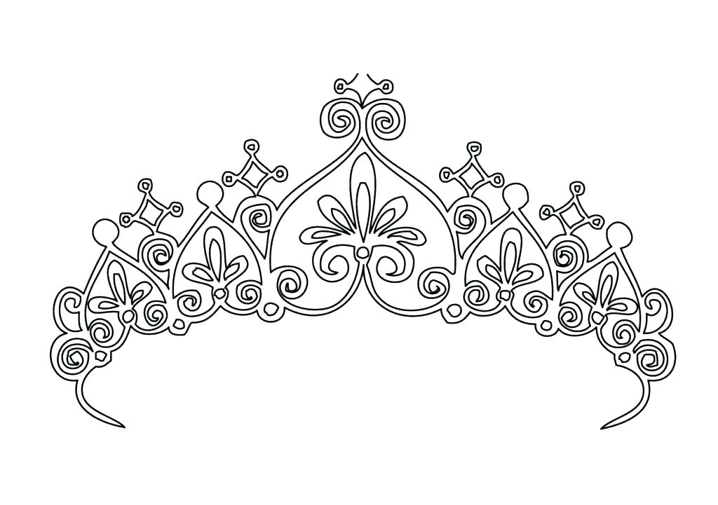 1024x721 type of princess crown coloring - Princess Tiara Drawing