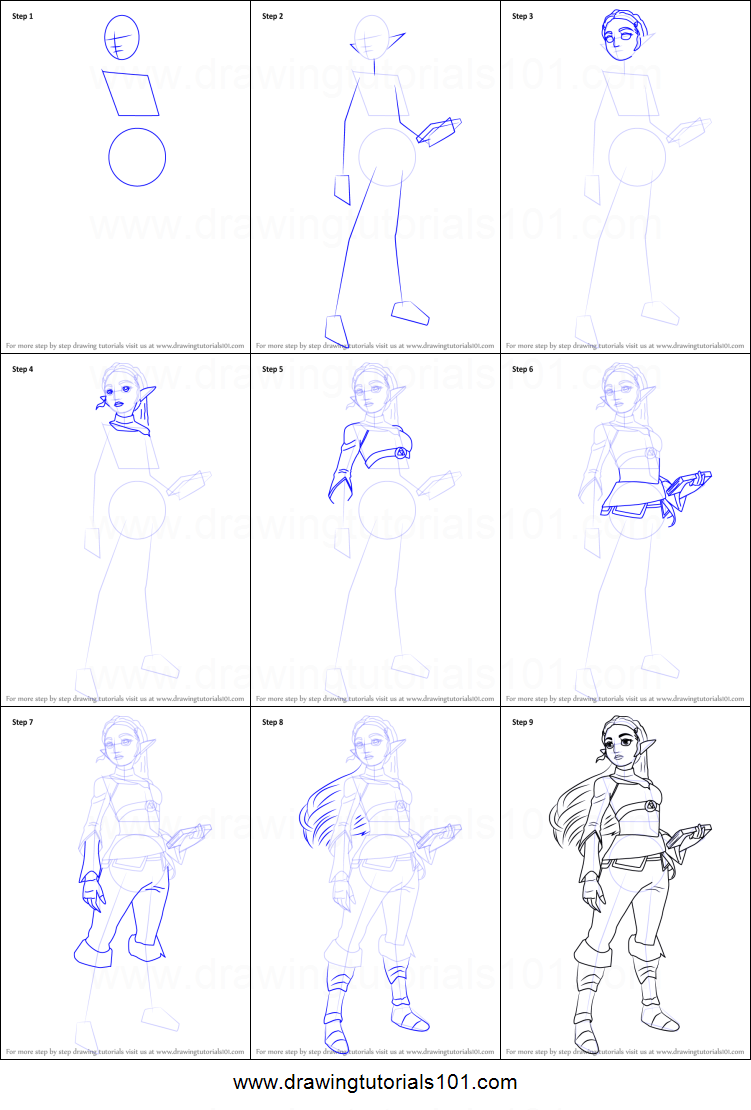 751x1110 How To Draw Princess Zelda From The Legend Of Zelda - Princess Zelda Drawing