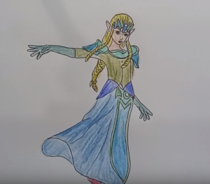 300x262 How To Draw Princess Zelda Drawing Tutorials Step - Princess Zelda Drawing