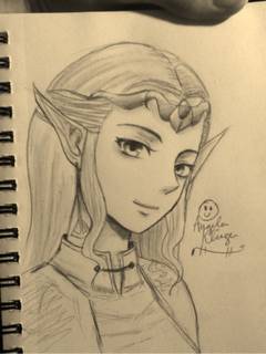 240x320 Princess Zelda Is So Beautiful! - Princess Zelda Drawing