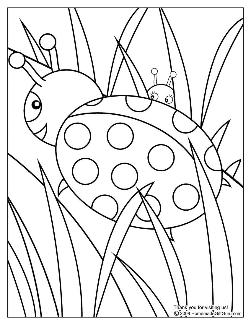 850x1100 Ladybug Coloring - Printable Drawing Books