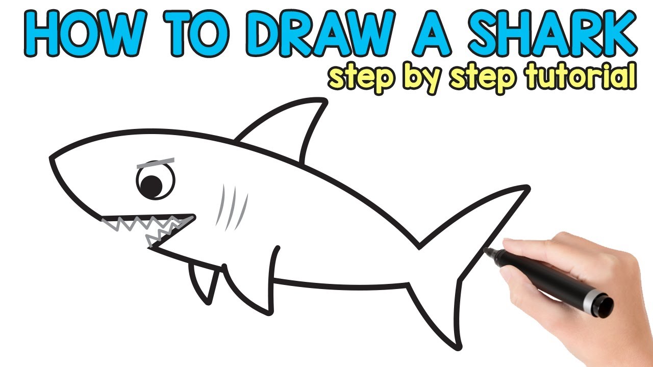 1280x720 How To Draw A Shark Step - Printable Drawing Pictures