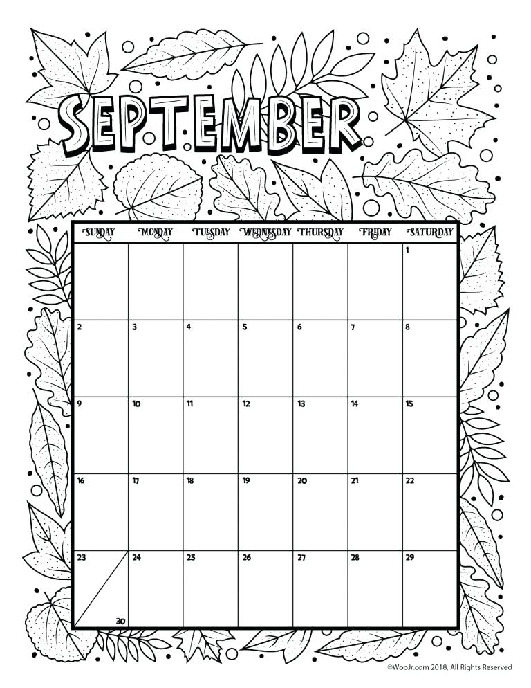 768x994 Printable Calendar Color Coloring - Printable Drawing Pictures