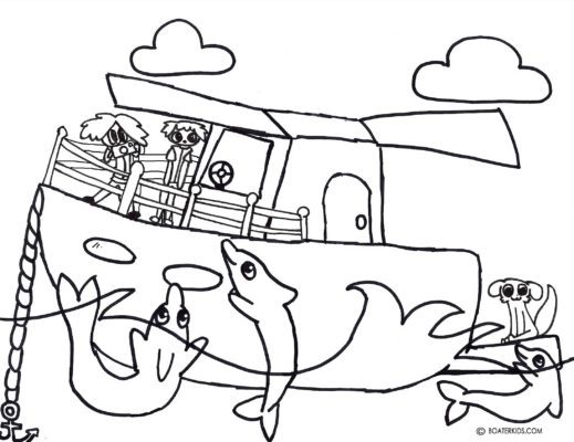 519x400 Boating Printable Coloring - Printable Drawing Pictures