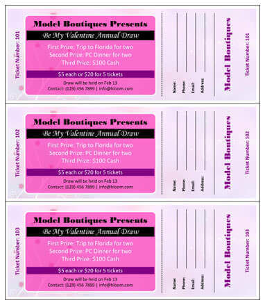 382x439 free raffle ticket templates in microsoft word - Printable Drawing Tickets