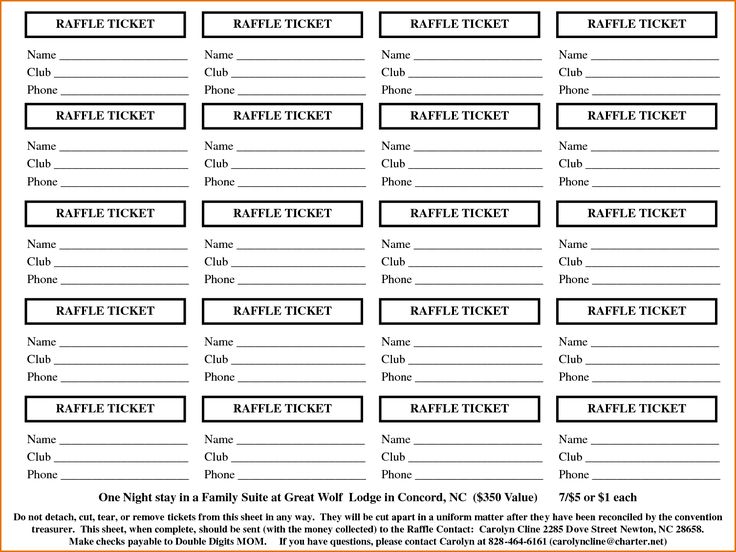 736x552 free printable raffle ticket template free printable raffle - Printable Drawing Tickets