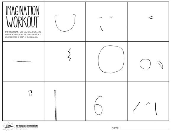 578x456 imagination workout printable lil' munchkins art worksheets - Printable Drawing Worksheets