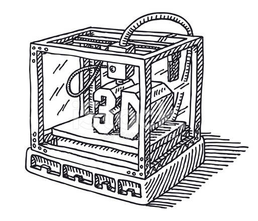 513x439 contemporary printer drawing stock vector - Printer Drawing