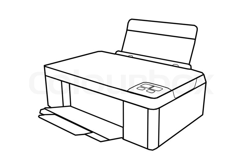 800x531 Drawing All In One Printer Stock Photo Colourbox - Printer Drawing