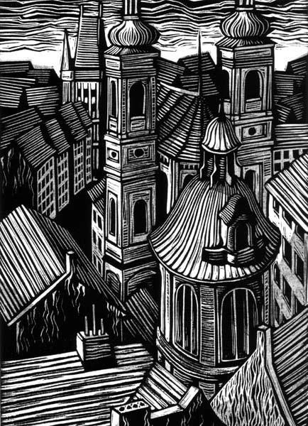 434x600 Great Line Work Citytownvillage Drawing Walpurgisnacht - Printmaking Drawing