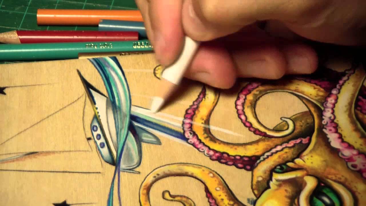 1280x720 time lapse prismacolor pencil octopus drawing - Prismacolor Drawings