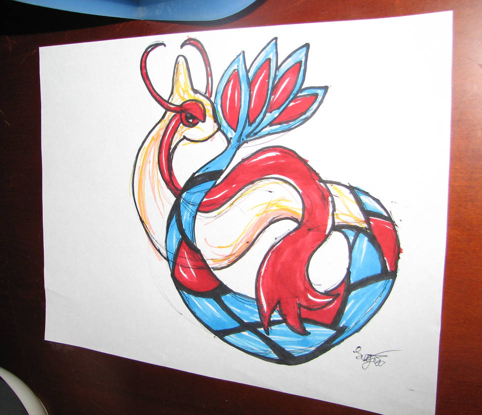 964x829 milotic prismacolor marker drawing - Prismacolor Marker Drawings