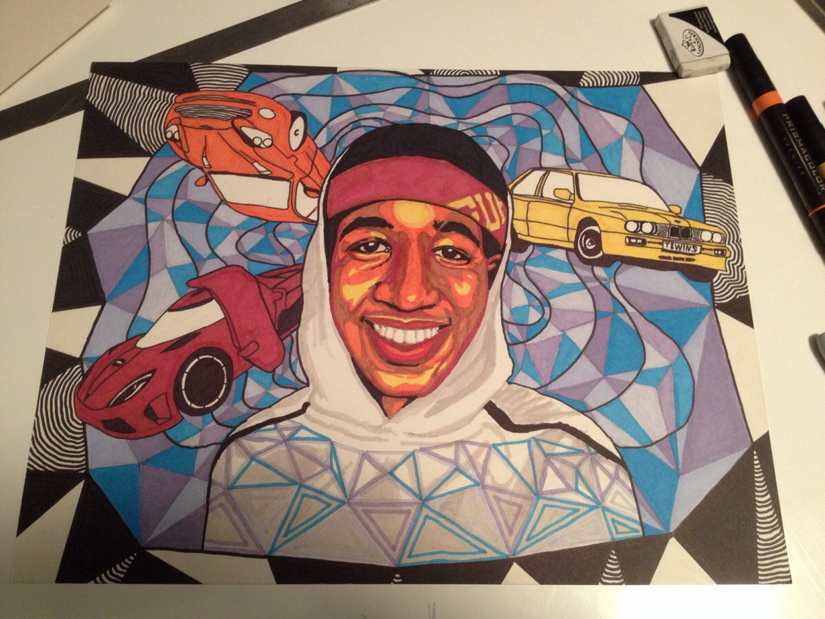 1200x900 Portrait Of A Friend Prismacolor Markers And Black Sharpie - Prismacolor Marker Drawings