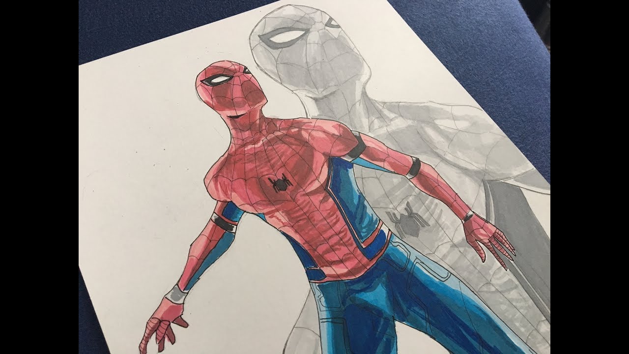 1280x720 Spiderman Homecoming - Prismacolor Marker Drawings