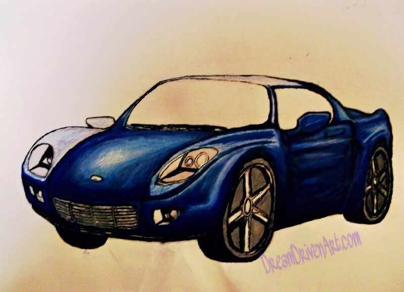 800x579 Drawing A Car Adding Color With Prismacolor Markers Dream Driven Art - Prismacolor Marker Drawings