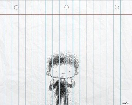 459x367 students draw on notebook paper a lot i have never seen the lines - Prison Bars Drawing