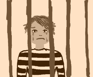 300x250 sad person behind prison bars - Prison Bars Drawing