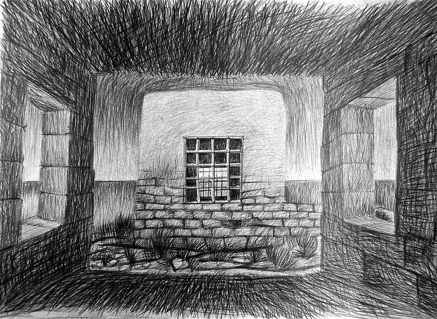900x658 prison ruin in jeddah drawing - Prison Drawings