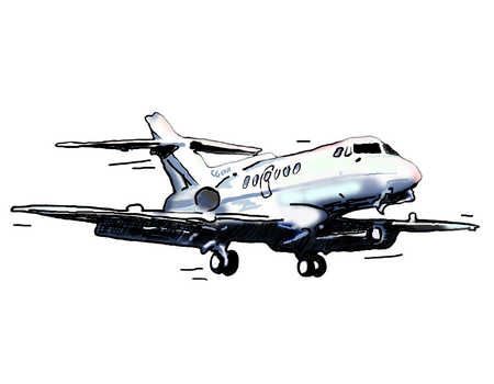 450x350 stock illustration - Private Jet Drawing