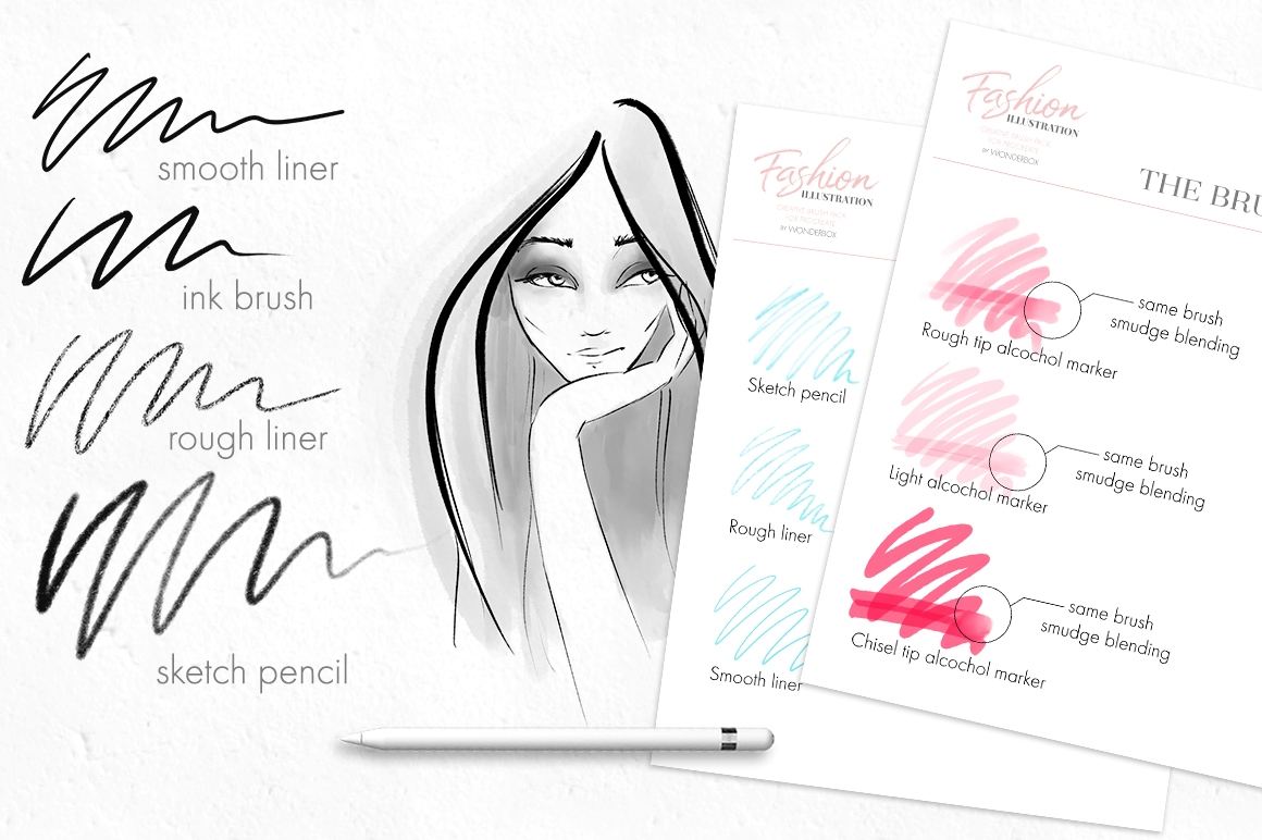 1160x772 fashion illustration brushes for procreate - Procreate Drawing Brushes