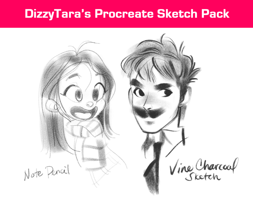 1005x812 dizzytara's procreate sketch pack - Procreate Drawing Brushes