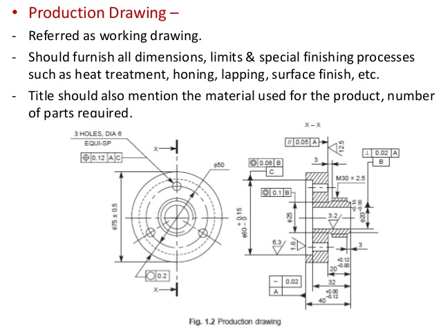 638x479 Machine Drawing - Production Drawing