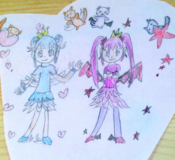 580x529 japanese mom turns daughter's drawings into pro level anime art - Professional Anime Drawings