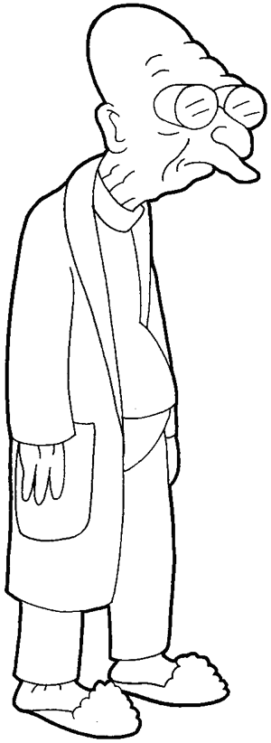 300x822 how to draw professor fransworth from futurama with easy step - Professor Drawing