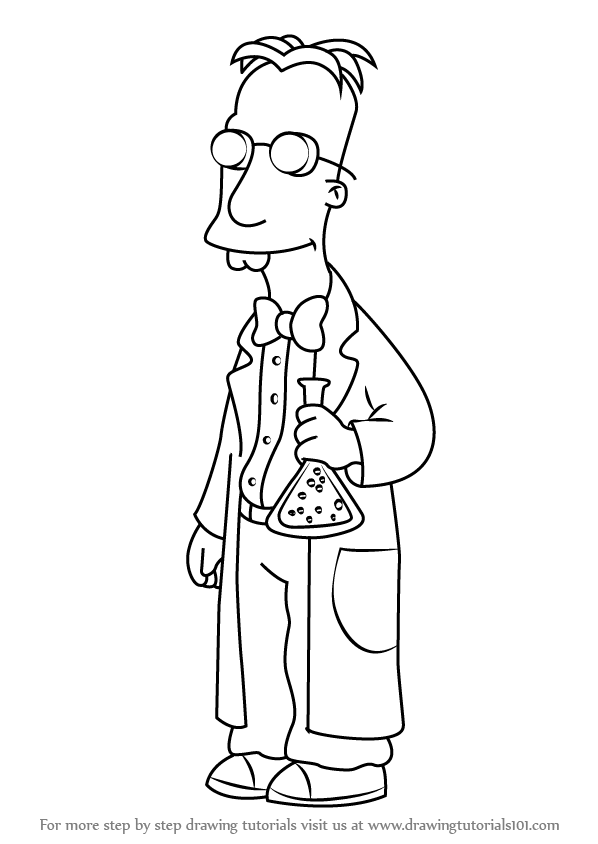 598x844 learn how to draw professor frink from the simpsons - Professor Drawing