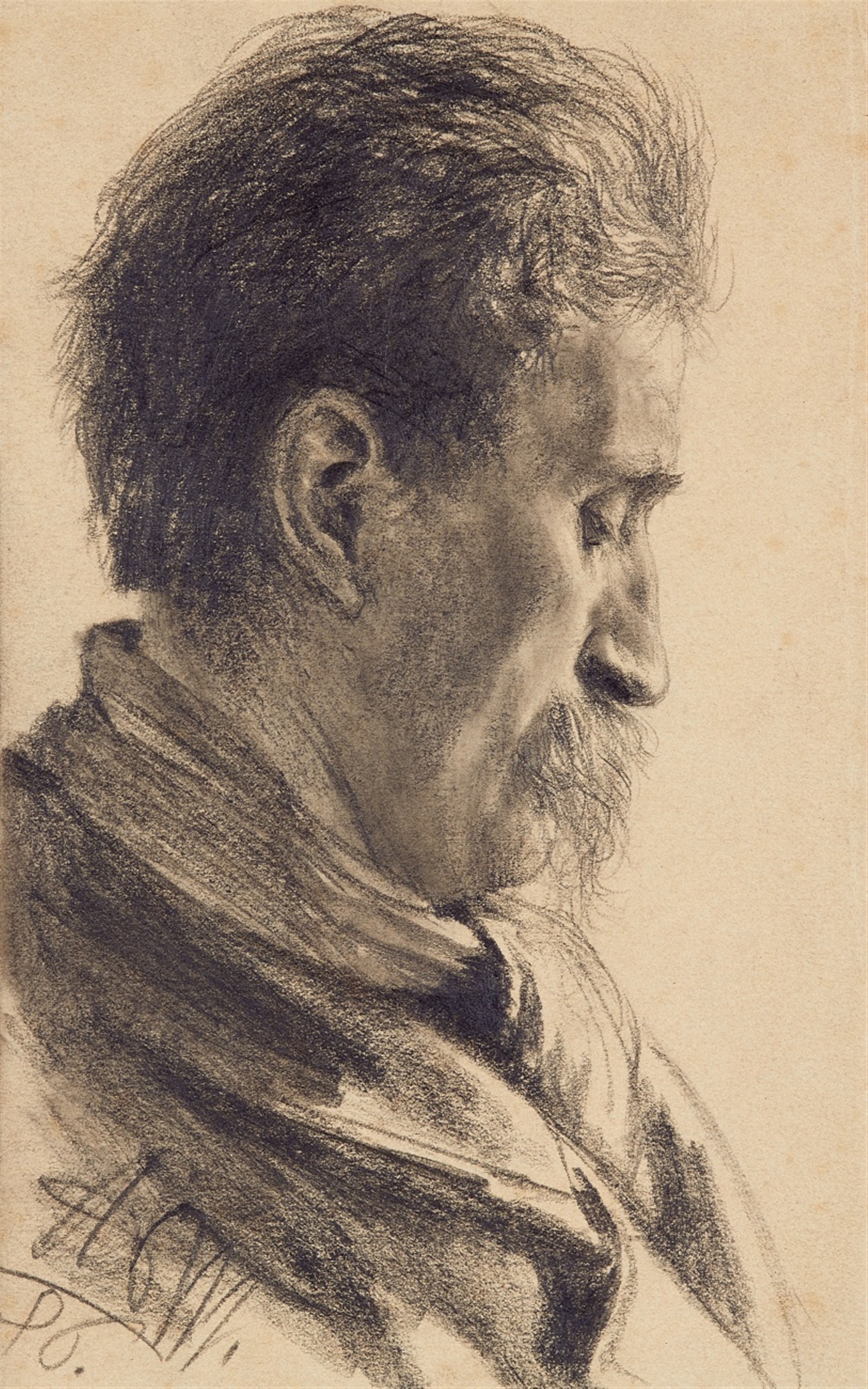1876x3000 portrait of a man in profile - Profile Portrait Drawing