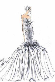 Prom Dress Drawing at PaintingValley.com | Explore collection of Prom ...