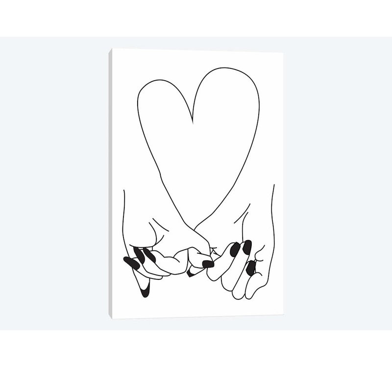800x750 east urban home 'pinky promise, her her' drawing print on canvas - Promise Drawing