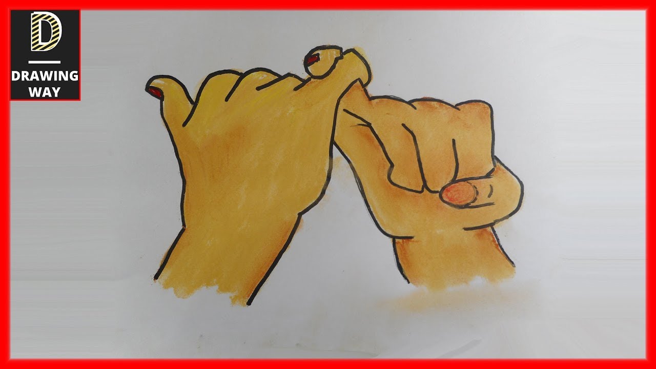 1280x720 how to draw holding hands for promise dayfriedship day special - Promise Drawing