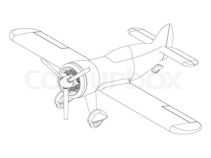 800x600 Vector Isolated Propeller Plane Stock Vector Colourbox - Propeller Drawing