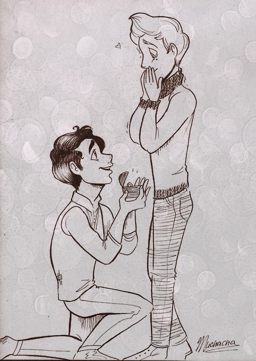 500x706 Klaine Proposal Drawingi Prefer The Name Blurt Though - Proposal Drawing
