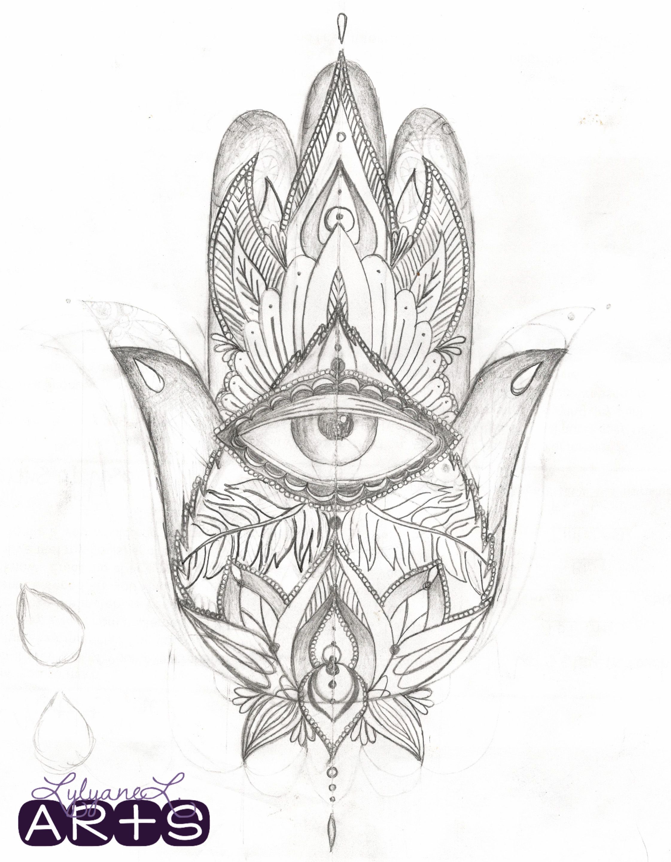 2243x2880 fatima hand, tattoo, drawing, pencil, indian, mandala, spiritual - Protection Drawing